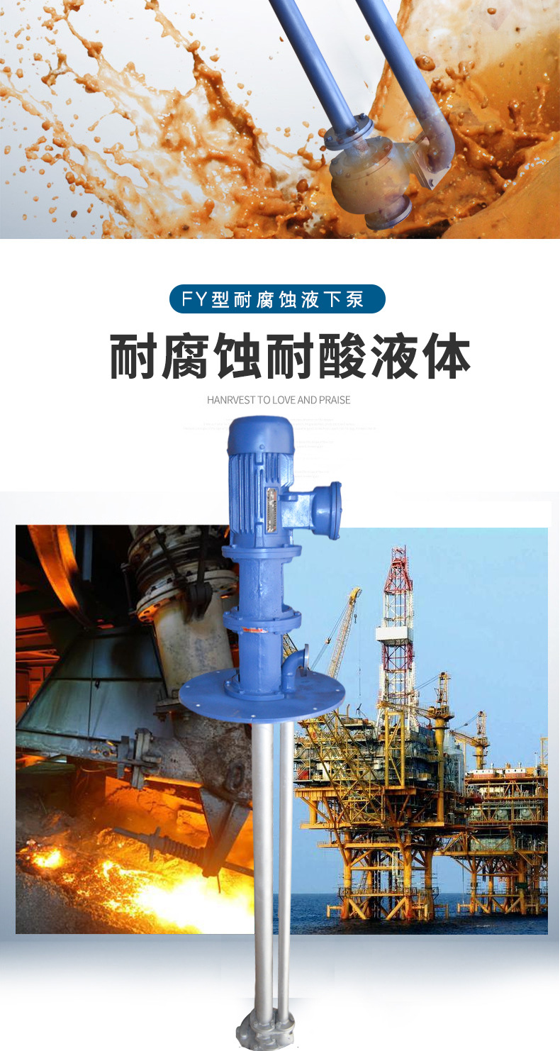 进口不锈钢液下泵 耐腐蚀液下泵 耐酸液下泵 立式化工泵(图5)