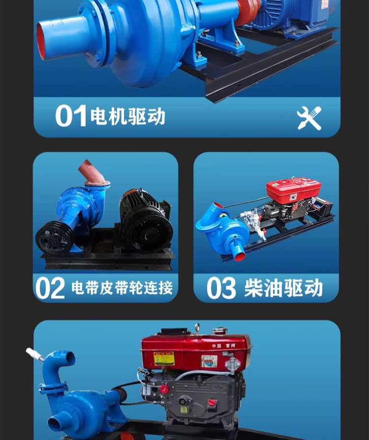 进口抽沙泵抽沙机卧式小型吸泥沙机3寸4寸自吸吸砂泵柴油机抽泥浆水泵(图5)
