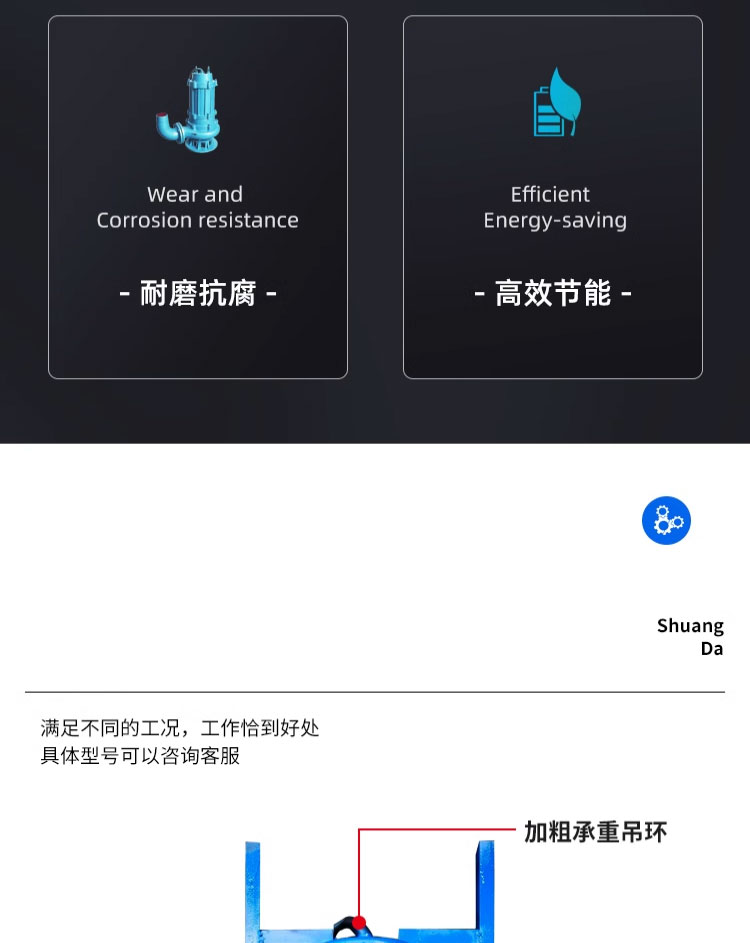 进口潜水抽沙泵吸砂泵河底大型高铬合金耐磨电动渣浆泵池塘清淤泥搅拌(图3)