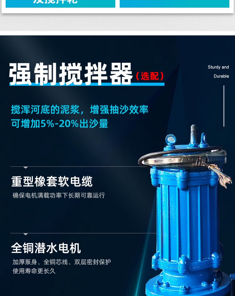 进口潜水抽沙泵吸砂泵河底大型高铬合金耐磨电动渣浆泵池塘清淤泥搅拌(图6)
