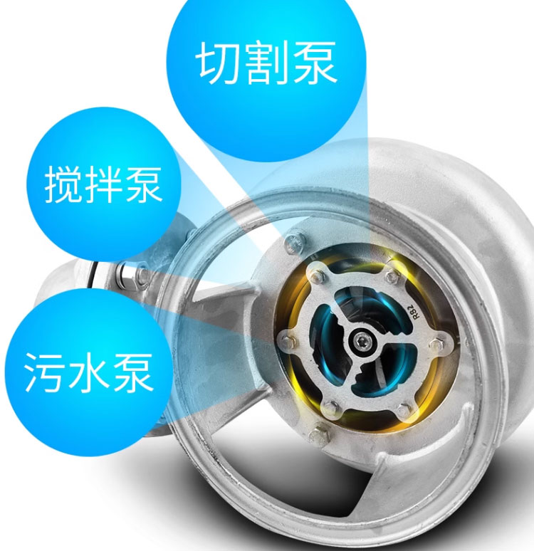 进口全不锈钢污水泵316切割无堵塞潜水泵防腐蚀酸碱化工泵(图8)