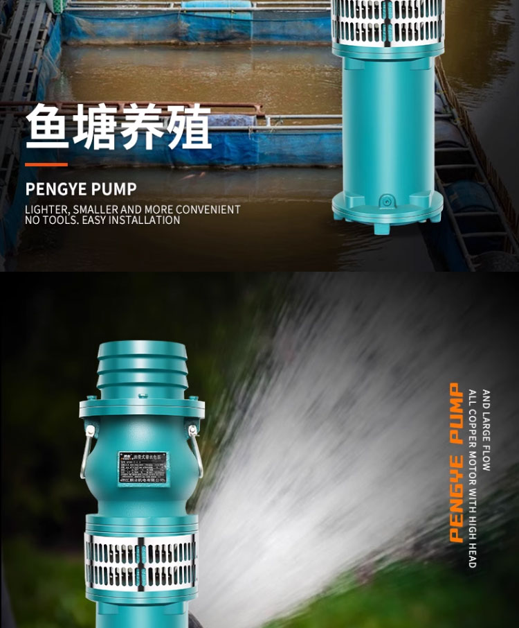 进口油浸式潜水泵380v三相高扬程农田灌溉大流量深井水泵高压抽水泵(图12)
