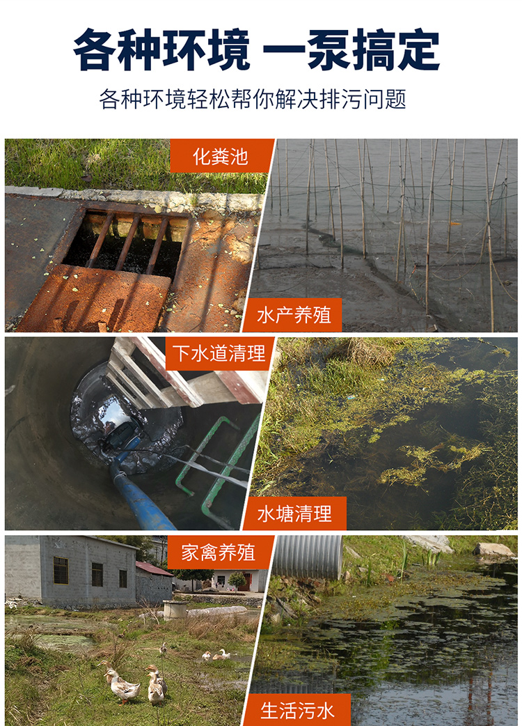 进口潜水泵污水泵220v家用化粪池排污泵切割式污水泵380v抽粪泵(图12)
