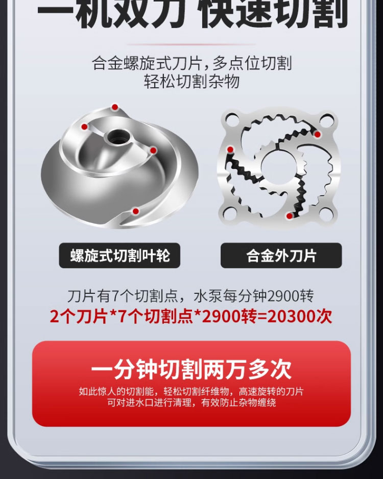 进口切割式污水泵抽粪泥浆220v家用潜水泵养殖场化粪池排污泵(图5)