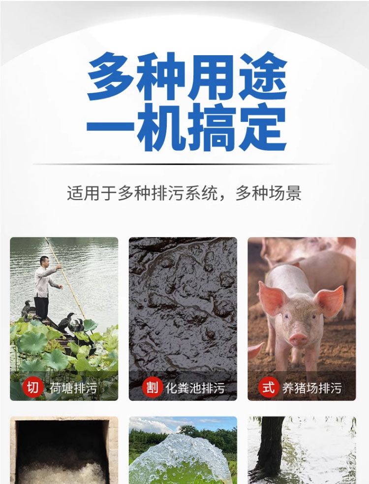 进口污水泵家用220V养殖切割式抽粪泥浆排污泵不锈钢高扬程潜水切割泵(图6)