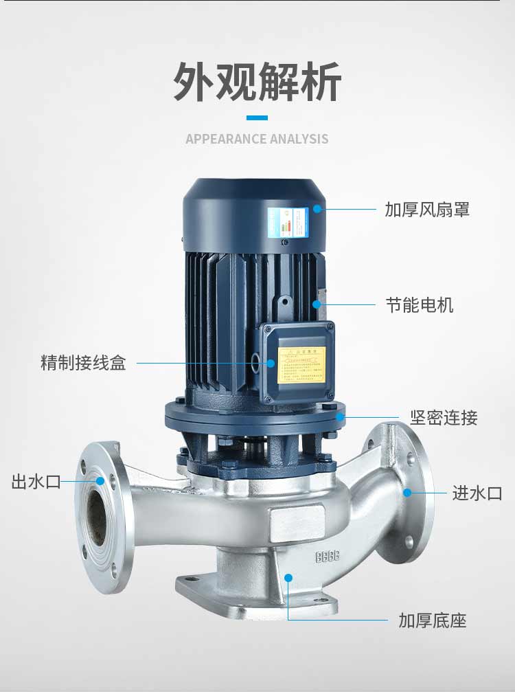 进口不锈钢管道泵316防腐蚀耐酸碱380V立式离心泵消防循环泵(图18)