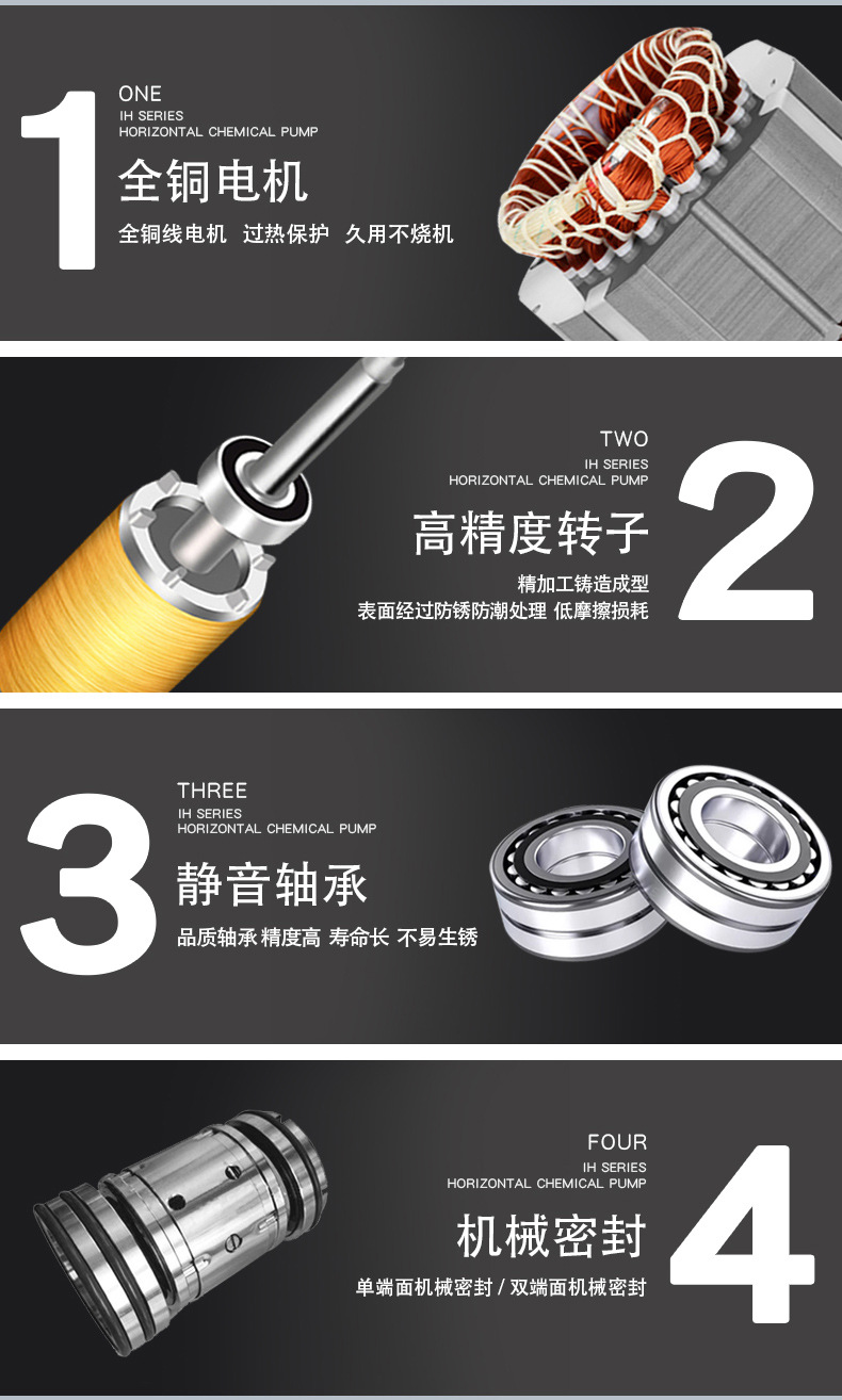 进口防爆卧式离心泵 耐腐蚀化工排污泵 高温标准单级化工污水泵(图3)