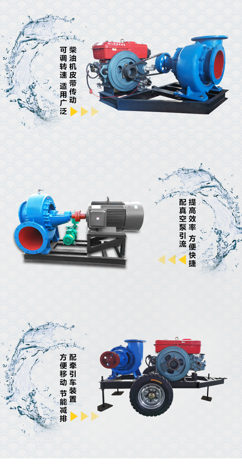 进口水泵大型抽水机防洪排涝水泵大流量混流式(图5)