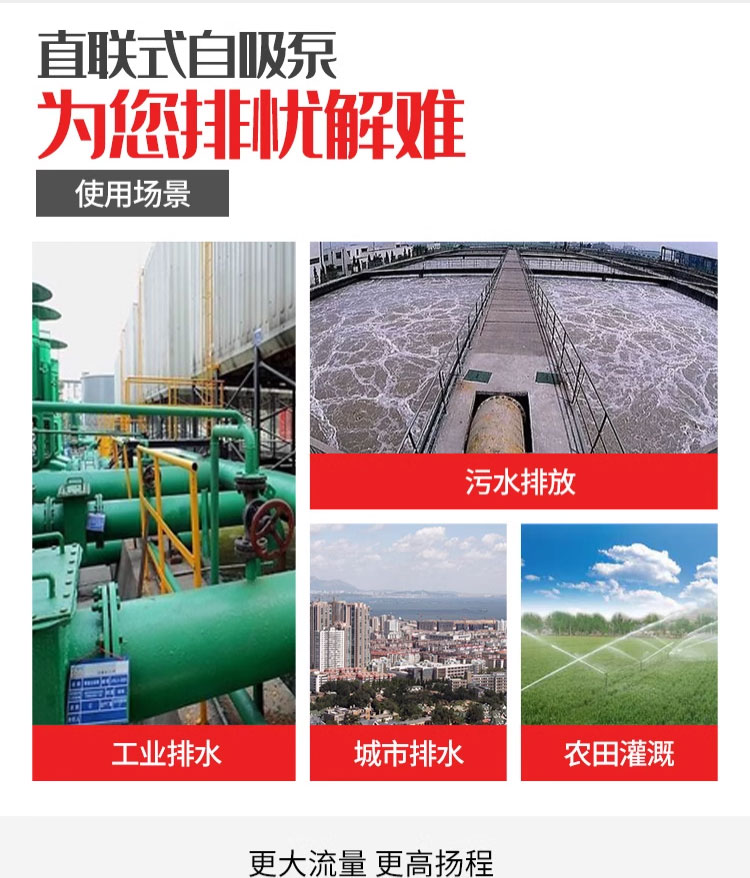 进口直连式自吸排污泵大流量管道抽水泵自吸卧式离心泵耐高(图3)
