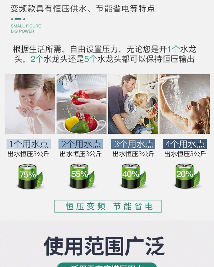 进口不锈钢增压泵家用全自动静音自吸泵220V小型自来水管道加压喷射泵(图11)
