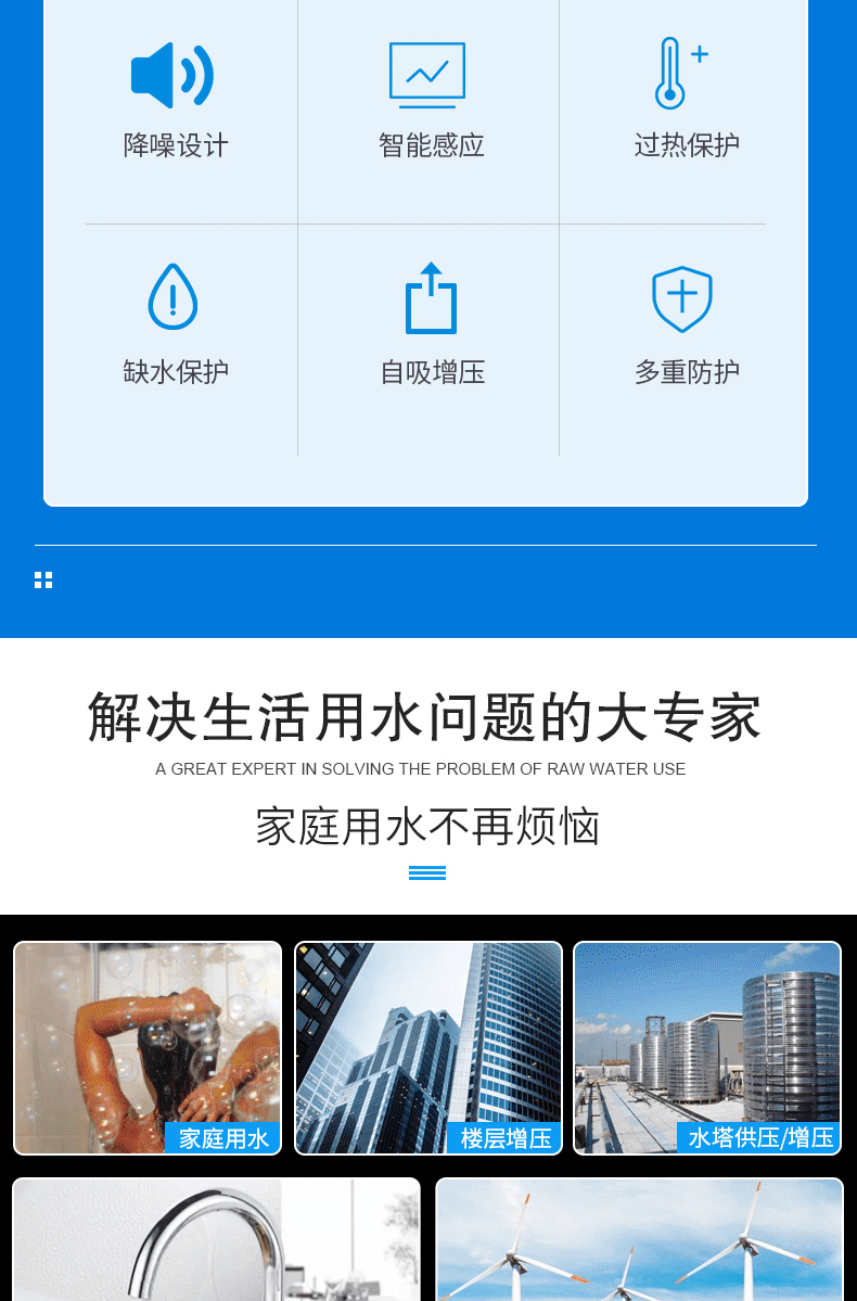 进口喷射自吸泵家用220V水井抽水泵大吸力流量增压泵不锈钢小型自吸泵(图2)