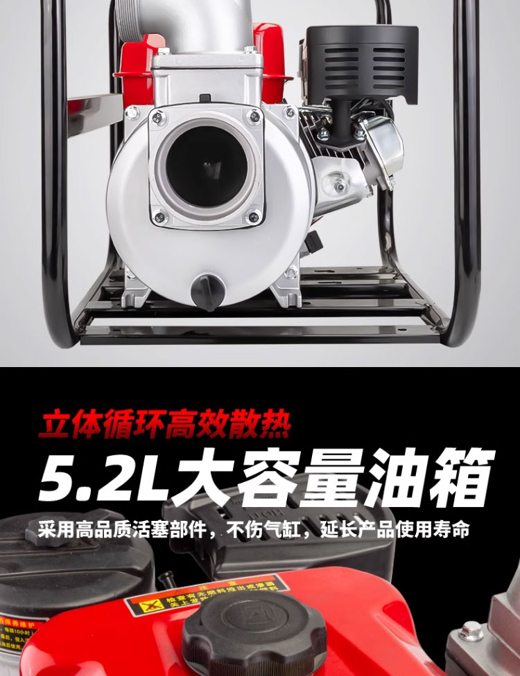 进口汽油机抽水机水泵农用灌溉高压2寸3寸4寸高扬程小型大功率抽水泵(图17)