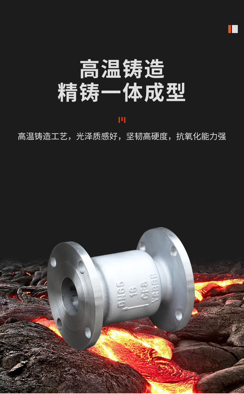 进口不锈钢立式止回阀 单向逆止阀 304法兰止回阀(图5)