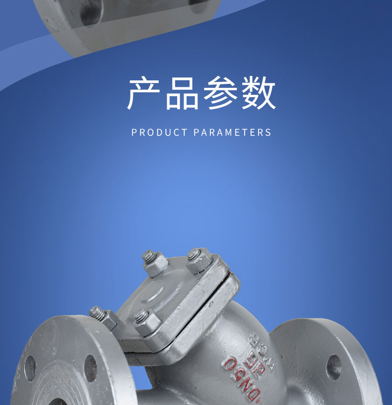 进口高温蒸汽导热油管道铸钢法兰Y型过滤器(图9)